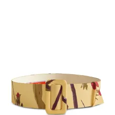 Ремень с пряжкой и цветочным принтом Ремень с пряжкой и цветочным принтом