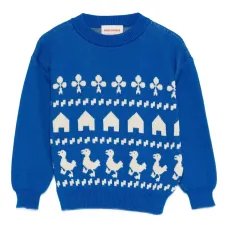 Свитер вязки интарсия