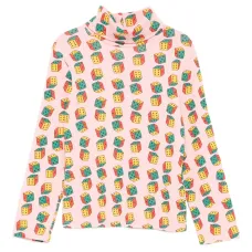 Футболка с высоким воротником и принтом