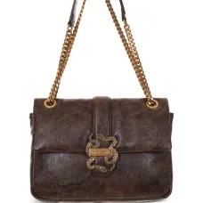 Сумка на плечо с пряжкой и цепочками