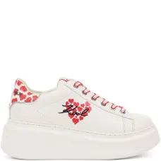 Кроссовки на платформе с принтом