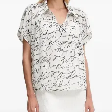 Топ с короткими рукавами и принтом