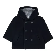 Двубортное пальто с капюшоном