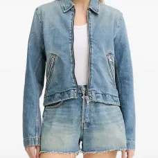 Джинсовая куртка на молнии