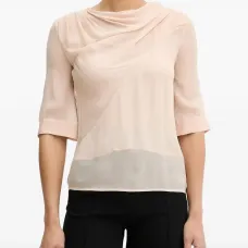 Блузка с драпировкой и вырезом-ковш Блузка с драпировкой и вырезом-ковш