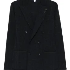 Двубортный жакет в ломаную клетку