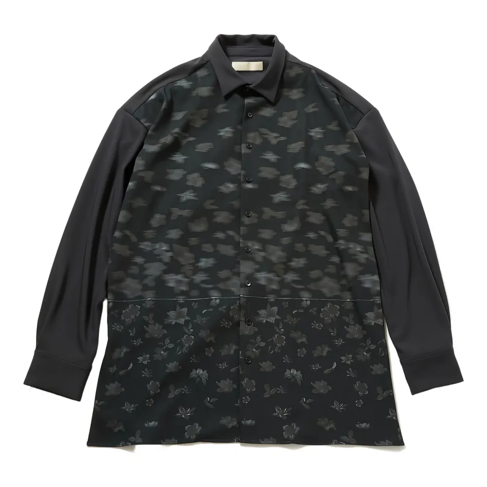 Рубашка с панелями и цветочным принтом