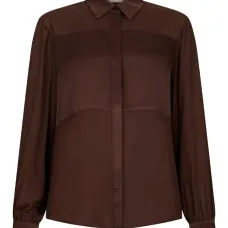Креповая рубашка с атласными вставками