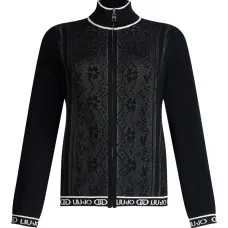 Кружевной кардиган с высоким воротником