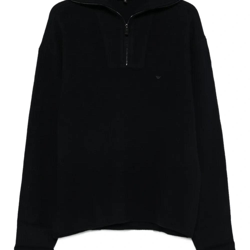 Шерстяной свитер с воротником на молнии