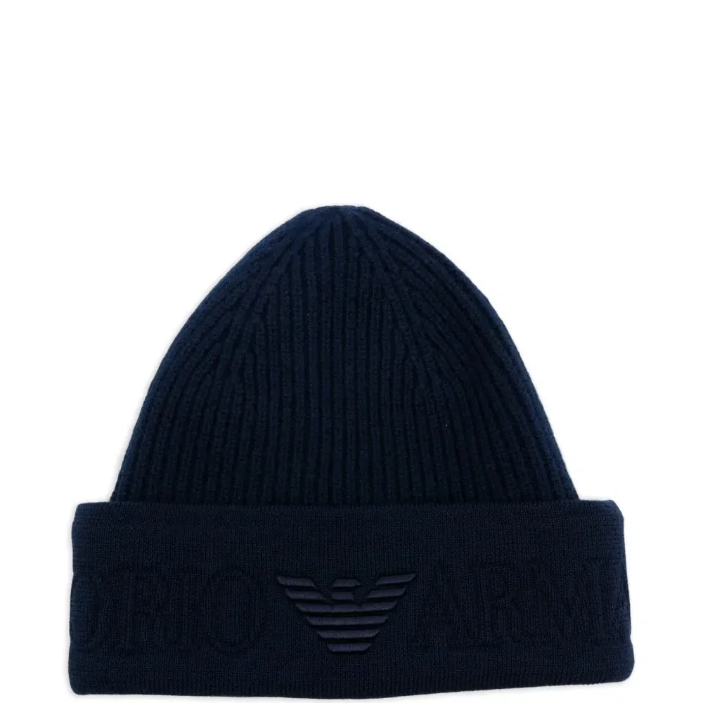 Шапка бини в рубчик с вышитым логотипом Шапка бини в рубчик с вышитым логотипом