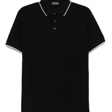 Рубашка поло с полосками на воротнике