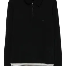 шерстяная рубашка поло с воротником на молнии шерстяная рубашка поло с воротником на молнии