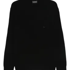 свитер в рубчик с круглым вырезом