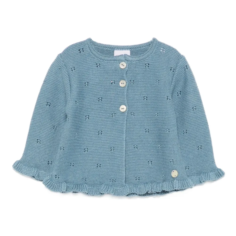 Кардиган с оборками и люверсами