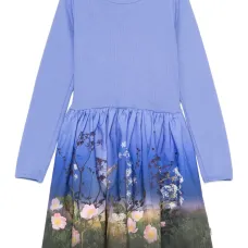 Платье в рубчик с цветочным принтом Платье в рубчик с цветочным принтом