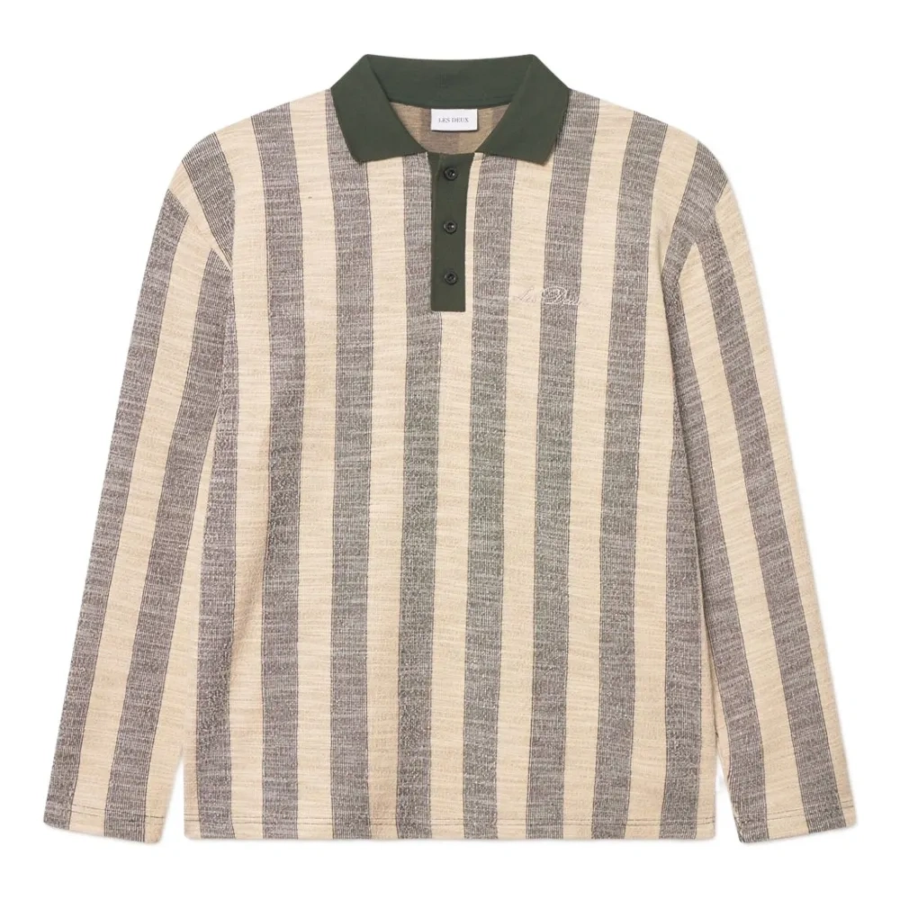 Полосатая рубашка поло с длинными рукавами