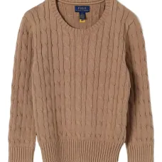 Свитер фактурной вязки с круглым вырезом