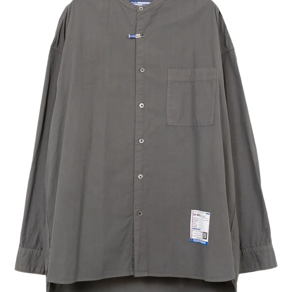 Рубашка с воротником-стойкой и длинными рукавами