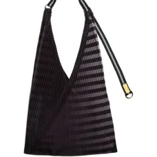 Плиссированная сумка-тоут Claudia в полоску