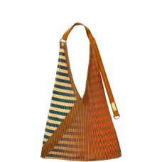 Плиссированная сумка-тоут в полоску