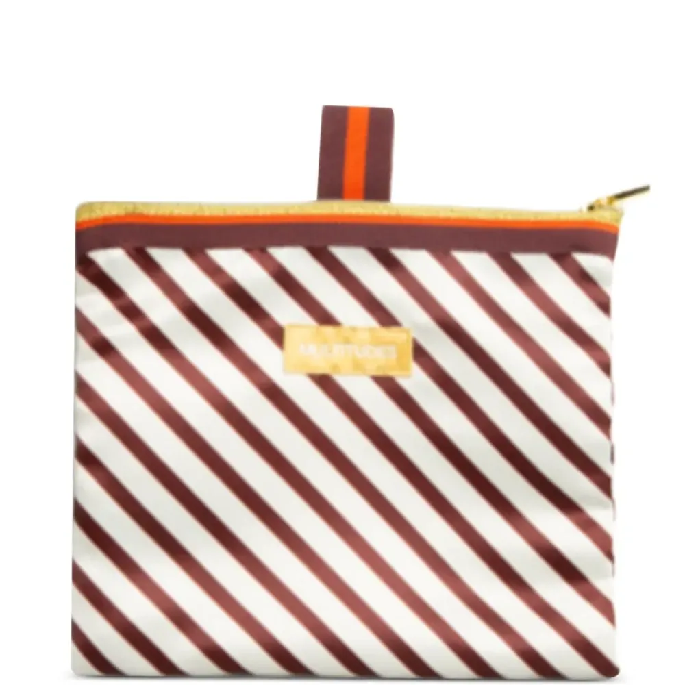 Плиссированная сумка-тоут в полоску