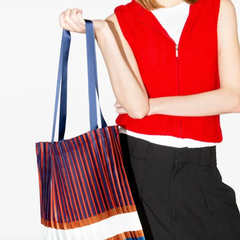 Плиссированная сумка-тоут Chiavari в полоску