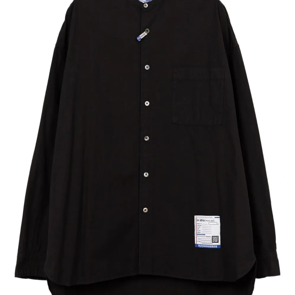 Рубашка с воротником-стойкой и длинными рукавами