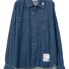 Джинсовая рубашка с длинными рукавами