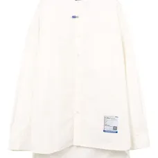 Рубашка с воротником-стойкой и длинными рукавами