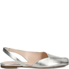 Балетки с квадратным носком и ремешком на пятке