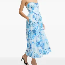 Платье миди с цветочным принтом