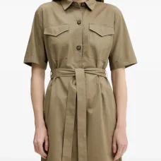 Платье-рубашка миди с поясом