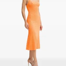 Платье миди из цветочного кружева