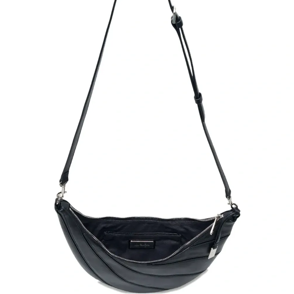 Плиссированная полулунная сумка на плечо