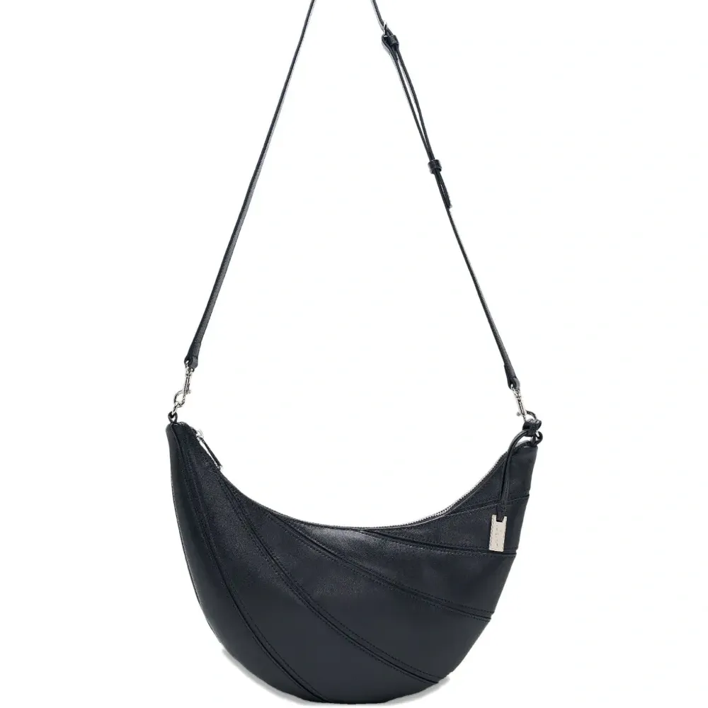 Плиссированная полулунная сумка на плечо