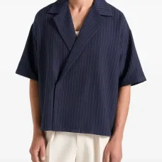 Двубортная рубашка Abel в тонкую полоску