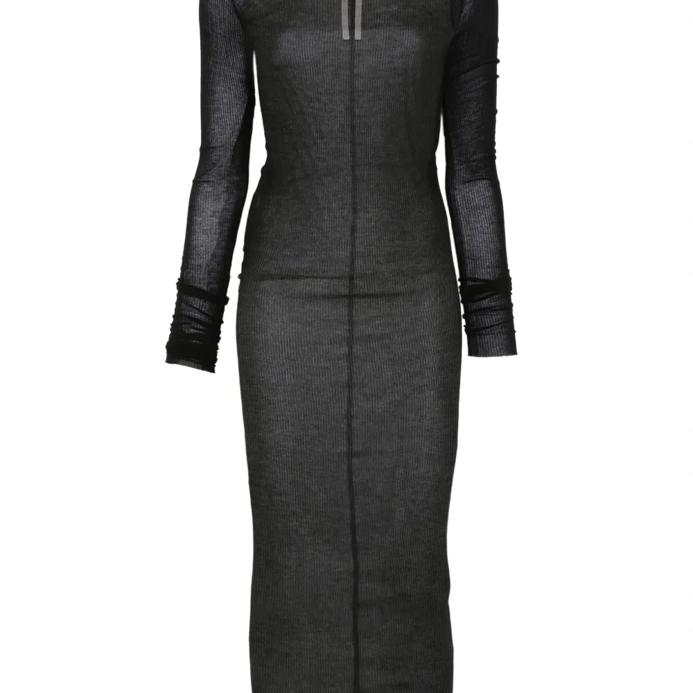 Платье миди в рубчик с длинными рукавами Платье миди в рубчик с длинными рукавами