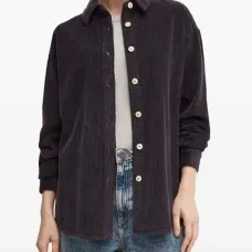 Вельветовая рубашка на пуговицах