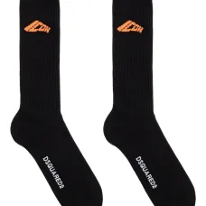 Носки в рубчик с вышитым логотипом