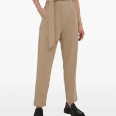 Брюки с завышенной талией и поясом