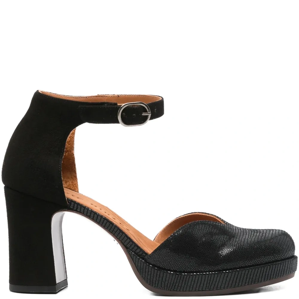 Туфли на блочном каблуке с ремешком на щиколотке