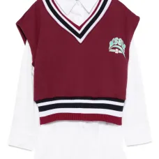 Топ с V-образным вырезом и логотипом