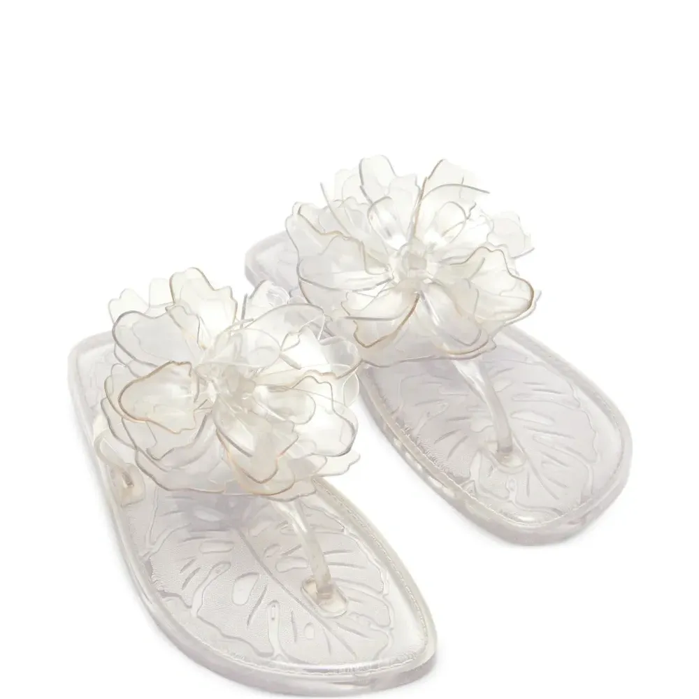 Шлепанцы с цветочной аппликацией