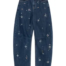 Джинсы с кристаллами