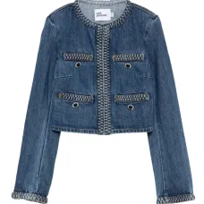 Джинсовая куртка с плетеной отделкой