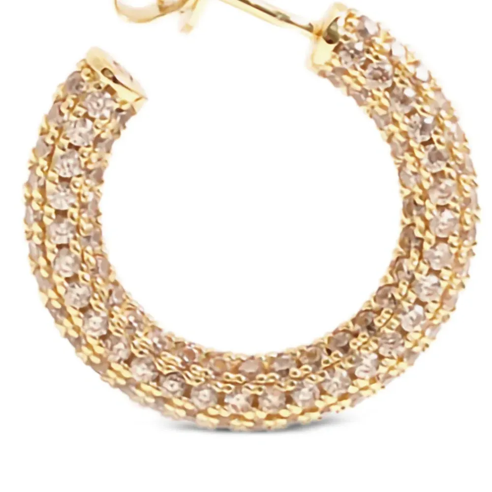 Серьги-кольца с паве Серьги-кольца с паве