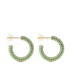 Позолоченные серьги-кольца с паве