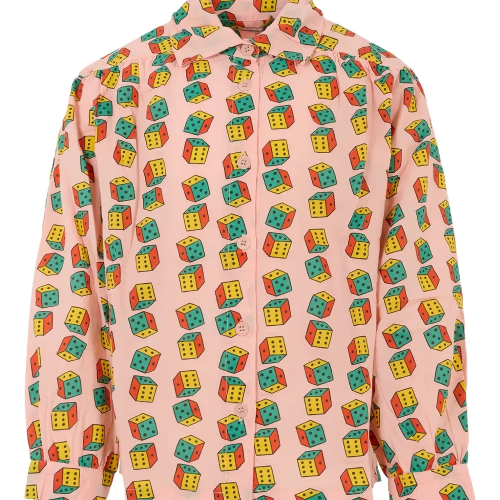 Рубашка с длинными рукавами и принтом