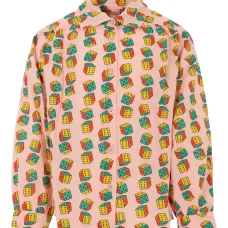 Рубашка с длинными рукавами и принтом